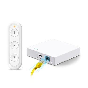 Imagem de XJRJ Tuya Zigbee 3.0 Interruptor de cortina de controle remoto sem fio - compatível com Smart Life Home Assistant MQTT Smart Things 1 controle remoto branco 1 hub