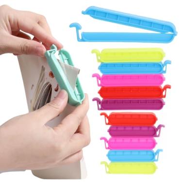 Imagem de Clipe Prendedor de Saco de Alimento Veda Saco Fecha Pacote Prendedores de Embalagem Multicor Pequeno Pacote Com 10 Clipes