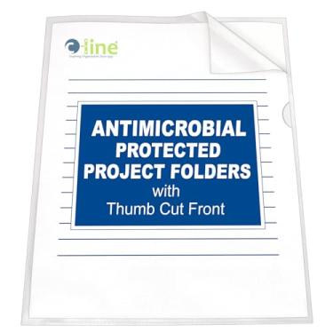 Imagem de C-Line Pasta de projetos com proteção antimicrobiana, redução de brilho, tamanho de letra, transparente, 25 por caixa (62137)