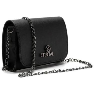 Imagem de Bolsa Feminina Baú Malha Liso Preta-Feminino