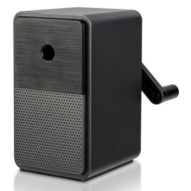 Imagem de Apontador de Lápis para Estudantes, Apontador de Manivela Ajustável Com Caixa de Aparas de Grande Capacidade, Apontador de Arte Incisivo para Escola (Preto)