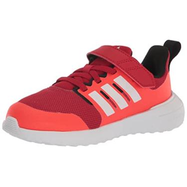 Imagem de adidas Tênis Fortarun 2.0 Cloudfoam com cadarço elástico, Better Scarlet/Branco/Vermelho Solar (Elástico), 17