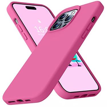 Imagem de Ktele Capa compatível com iPhone 14 Pro Max, capa de silicone líquido de grau AB, [Quatro cantos 50 + airbags minúsculos à prova de choque] [Forro de microfibra macio antiarranhões] Capa de proteção para câmera - Pitaya