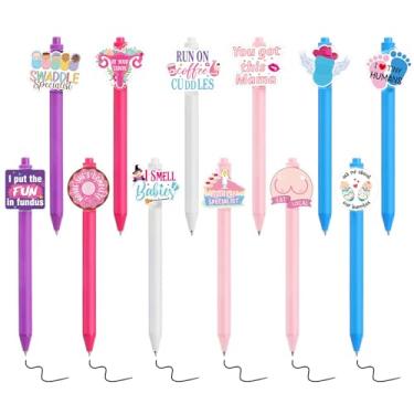 Imagem de Fuyoooo 12 canetas esferográficas engraçadas de enfermeira de 0,5 mm, retráteis, desenhos animados, bonitas, de enfermagem, para enfermeiras, obstetrícia, presentes para enfermeiras e estudantes,