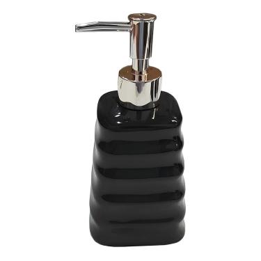 Imagem de Porta Sabonete Liquido De Cerâmica Modelagem Lavabo Preto