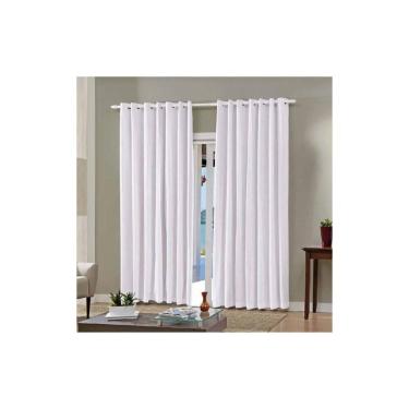 Imagem de Cortina Bella Janela 240x250 cm Pratika Lisa Slim Corta Luz Branco