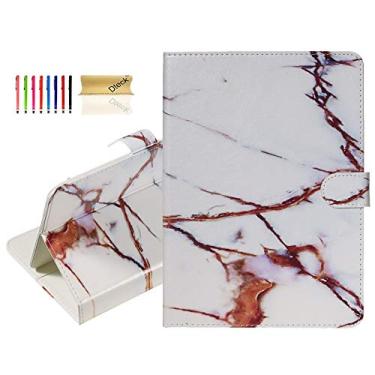 Imagem de Dteck Capa universal para tablet Android 11 12 13 14 e Galaxy Tab A/E/4/3 8.0 e Tab M8/E8/4/3 8 Plus e Fire HD 8 8 polegadas, capa leve fólio fofa com suporte e compartimentos para cartão (branco