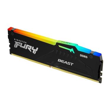 Imagem de Kingston Módulo único de memória para jogos de mesa Fury Beast Black RGB Expo 16GB 6800MT/s DDR5 CL34 DIMM - KF568C34BBEA-16