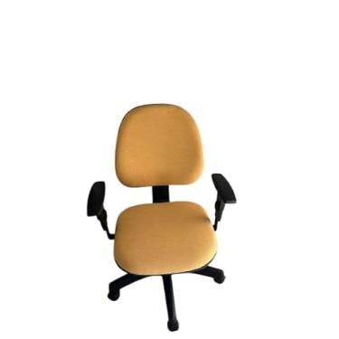 Imagem de Cadeira Executiva Diretor Back System Estofada Giratória em Tecido 100% Poliéster Com Braços (Amarelo)