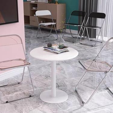 Imagem de Mesa de bar redonda mesa de bar redonda 50-104 cm de altura mesa de bar moderna com base e metal à prova d'água, mesa de jantar de cozinha para café, quarto, varanda