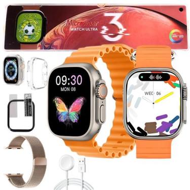 Imagem de Smartwatch Ultra 3 Tela 49mm Amoled Gps Ilha Dinamica 2Gb Gps Nfc Kit 