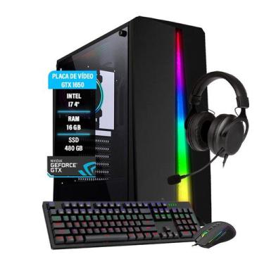 Imagem de Pc gamer I7 4º geração GTX 1650 4GB 16GB RAM SSD 480GB Fonte - Amorim 