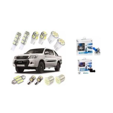 Imagem de Kit Lâmpadas Led Luz Branca Hilux Pingo Teto Placa Ré Farol - Blue Lio