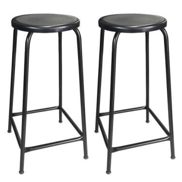 Imagem de Kit 2 Banqueta Banco Alta 65cm Empilhavel Para Cozinha Balcão Bar Pret