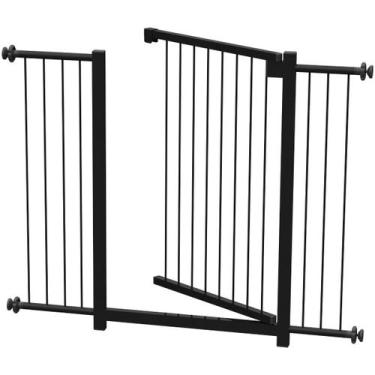 Imagem de Grade portão pet bebê divisor ambiente 70 até 95 cm preto - MULTIFORMA