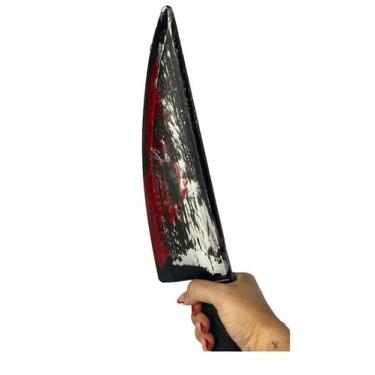 Imagem de Fantasia Facão Falso com mancha de sangue 41cm - Blook, Preto, Sem gên