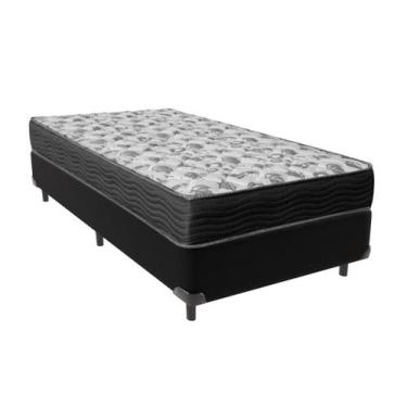 Imagem de Cama Box Solteiro Preto e Colchão ISO 100 D33 Ortobom