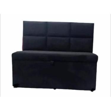 Imagem de Conjunto Canto Alemão Baú Encosto Ripado material sintético 120x45cm -