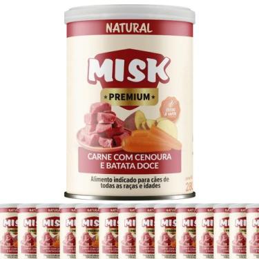 Imagem de Kit 15 Ração Úmida Natural Misk Carne C/ Cenoura Batata Doce