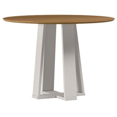 Imagem de Mesa De Jantar 100x100 Cm Isabela Sem Vidro Off White Ype - New Ceval