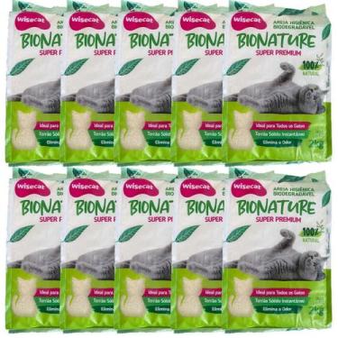 Imagem de Areia Higiênica De Mandioca Para Gatos Wisecat 2kg kit 10Un