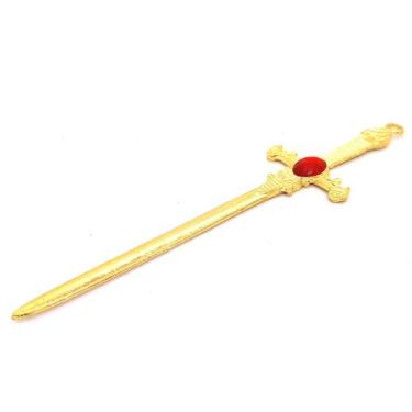 Imagem de Adaga Decorativa Cigana Metal Gold Brilho 15cm Vermelha - Flash