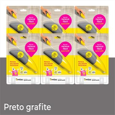 Imagem de Rejunte Renova Fácil Pronto Para Uso Quartzolit 120ml Kit 6, Preto Gra