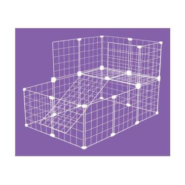 Imagem de Cercado Aramado Porquinho Da ÍNdia 2 Andares  60x90x60cm Branco - IGUA