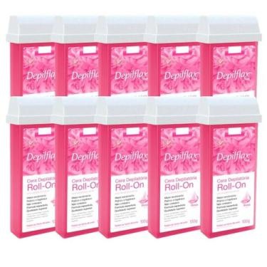Imagem de Kit 10 Refil Cera Depilatoria Corporal Profissional Depilação Roll On 