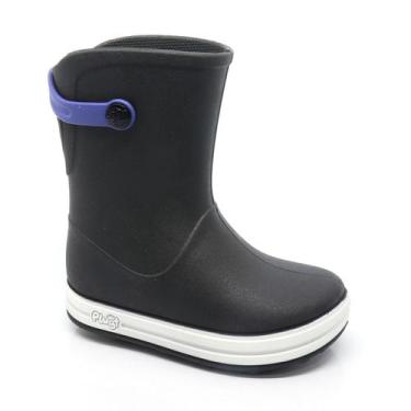 Imagem de Bota Galocha Plugt Infantil Acqua Preto Leve e Confortavel, 31/32, Pre
