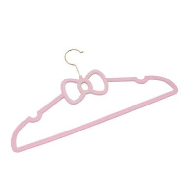 Imagem de Kit 30 Cabides Veludo Rosa Gancho Rose Slim Formato Laço - ARBORETHO