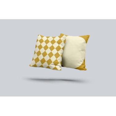 Imagem de Kit 2 Almofadas Com Enchimento Abstrato Amarelo - Core Decore
