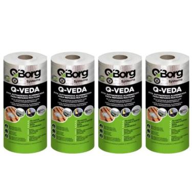 Imagem de Kit 4 Fita Asfáltica Aluminizada Adesiva Reparos Multiúso 30cm x 10m -