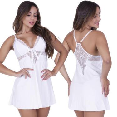 Imagem de Camisola Gabriela Nadador de Microfibra Light e Renda - Biografia da M