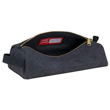 Imagem de Estojo de lápis Rough Enough altamente pesado de lona militar clássica pequena (pedra preta)