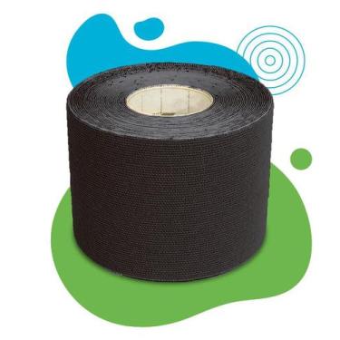 Imagem de Bandagem elástica  Muscle Fix 5x500cm - Rolo preto  Multilaser
