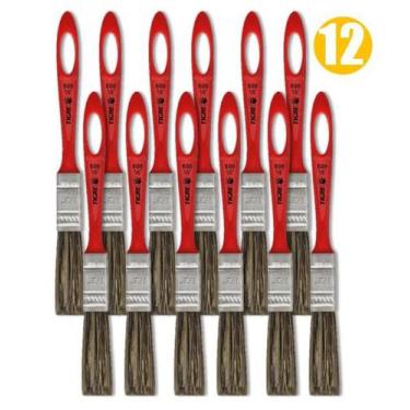 Imagem de Kit 12 Pincel Trinchas Para Pintura Tigre Media 500 1/2 Polegada Cerda