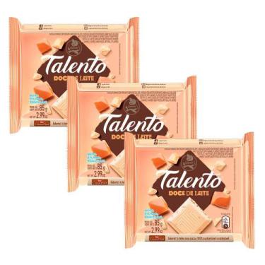 Imagem de Kit 3 Chocolate Garoto Talento Branco com Doce de Leite 85g