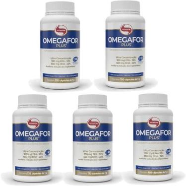 Imagem de Omegafor Plus 120 cápsulas Vitafor - 5 unidades - Ômega 3