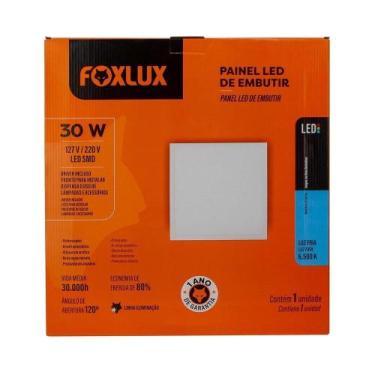 Imagem de Plafon Painel Foxlux LED 40cm Quadrado de Embutir 30W 6500K