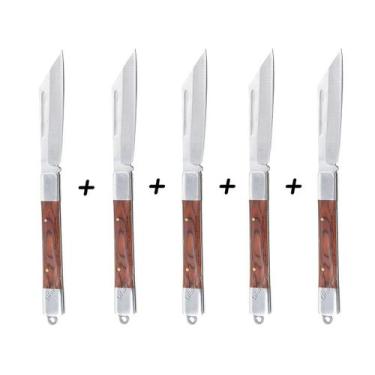 Imagem de Kit 5 Canivetes Xingu XV3283 19cm - Cabo Madeira