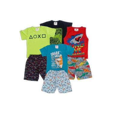 Imagem de Conjuntos de Roupas Infantis Menino  kit  8 peças Roupas - Kitilica Ki