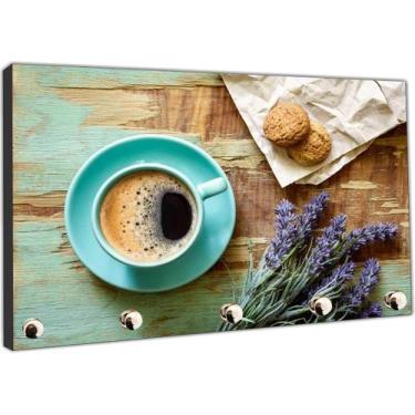 Imagem de Porta Chaves Padarias Pão Café Cafeterias Organizador Chaveiro Decorar