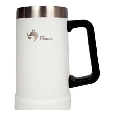 Imagem de Caneca térmica quente e frio 709ml branco - fox stainless