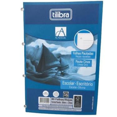 Imagem de Refil Folhas Pautadas Fichário Universitário 80Fls Tilibra