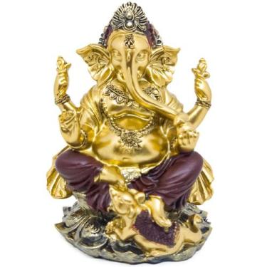 Imagem de Estátua Ganesha Enfeite Decorativo Prosperidade Decoração Zen Elefante