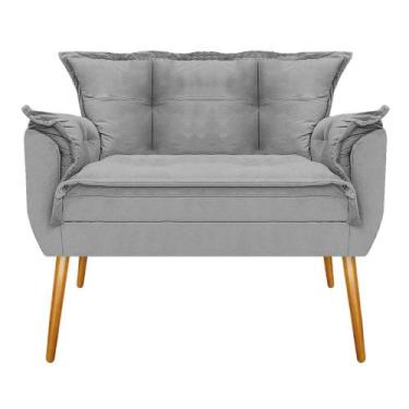 Imagem de Kit Namoradeira e Poltrona Opala Base Giratória de Metal Sala de Estar