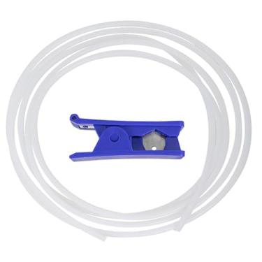 Imagem de Tubo de Teflon de PTFE ultra suave de 5 m com cortador de tubo, 2,5 mm ID × 4 mm OD PTFE tubo serve para extrusora de acionamento direto Impressora 3D para Bambu Lab A1/A1 mini/P1P/P1S/X1C, Creality