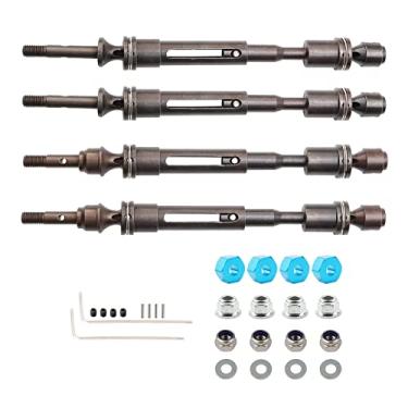 Imagem de Rchobbytop Aço CVD eixos de transmissão dianteiro e traseiro roda cubos hexagonais arruelas de trava para Traxxas Slash 4X4 Rustler VXL Stampede HuanQi 727 RC 1/10 caminhão de curso curto, pacote com 16