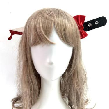 Imagem de Gintison Halloween Horror Bleeding Knife Penetrating Bowknot Headband Halloween Costume Accessory Realistic Bloody EffectDay of the Dead Button Headband - Party Essentials